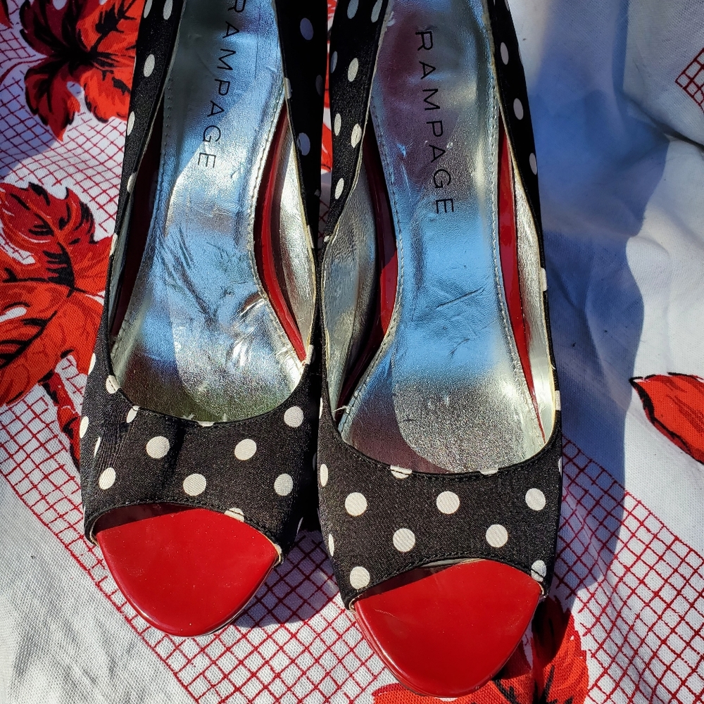 Rampage Polka dot heels